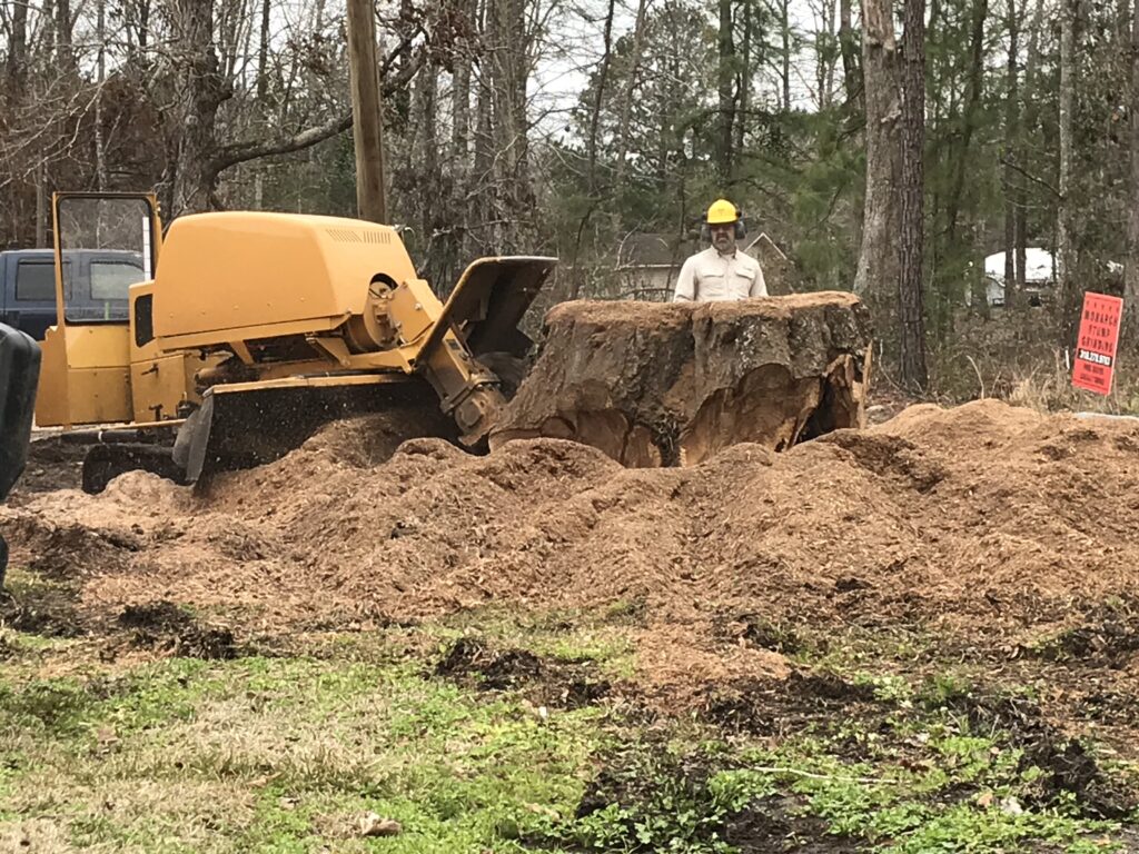 Machine Removing a Stump